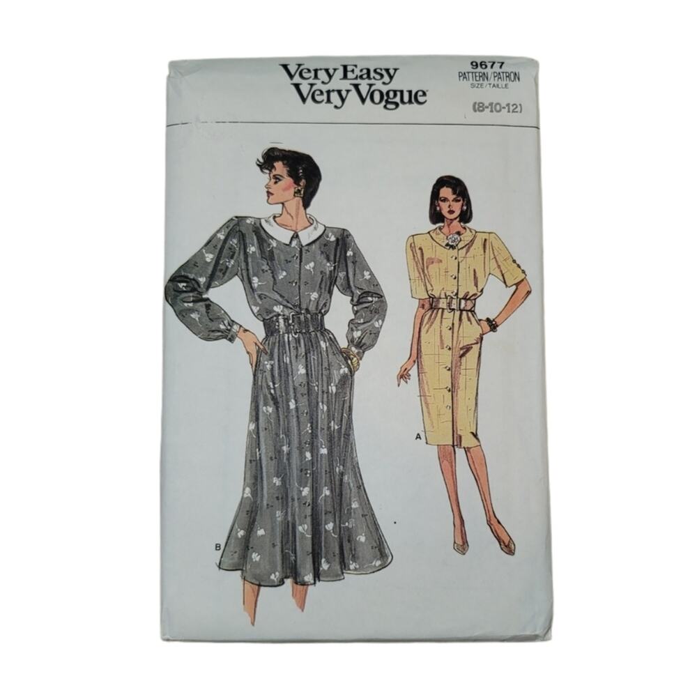 Very Easy Very Vogue Sewing Pattern 9677 Misses Dress Size 8-12 UNCUT Vintage